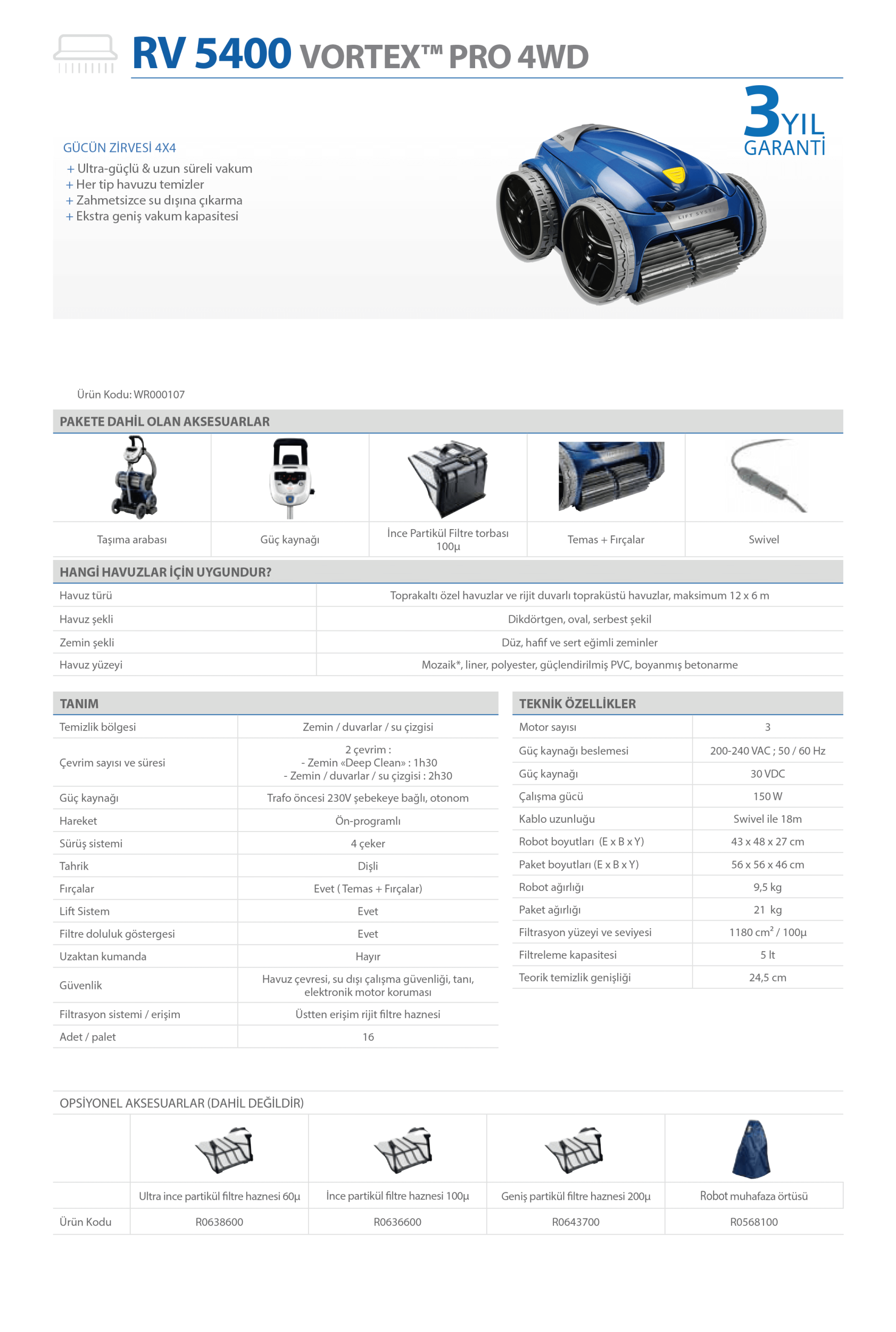 Robot Zodiac Vortex Pro OV5460 4WD